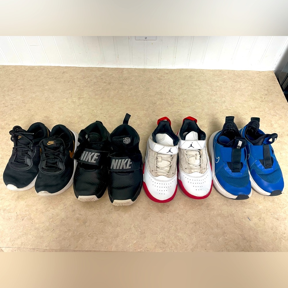 (PRICE IS FOR ALL 4) Boys Nike and Jordan sneakers size 11 and 11.5 kids